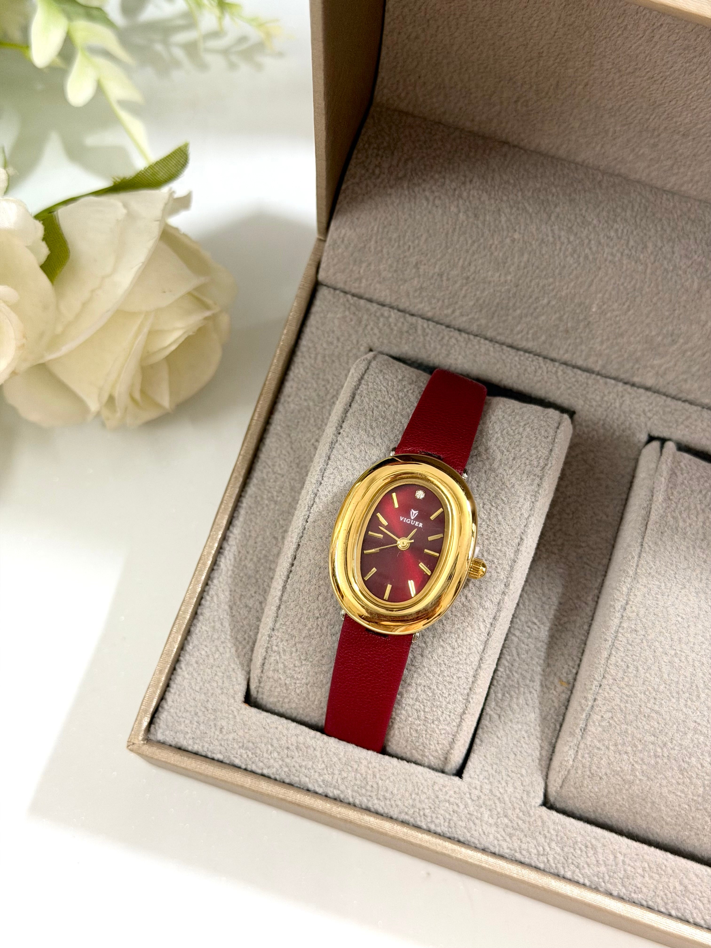Vintage maroon watch