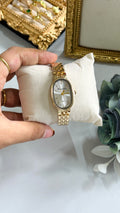 Round Dial Women’s Watch – Gold Stainless Steel Bracelet