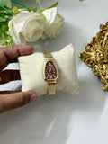 Elegant maroon watch